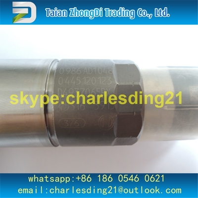 China Inyector común original y nuevo 0445120123 de Bosch del carril de combustible proveedor